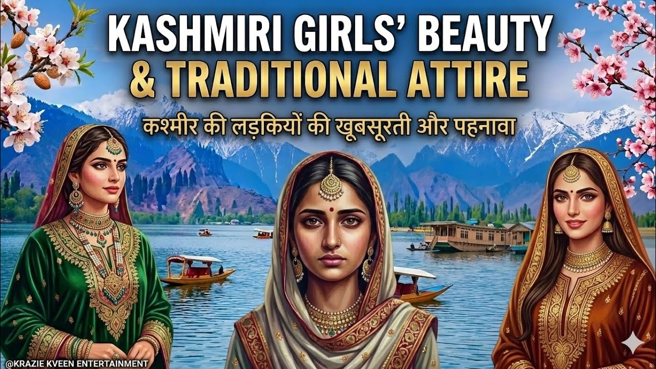 Kashmiri Girls Beauty & Traditional Attire|Kashmir ki ladkiyon ki khoobsurti aur pehnawa #kashmiri