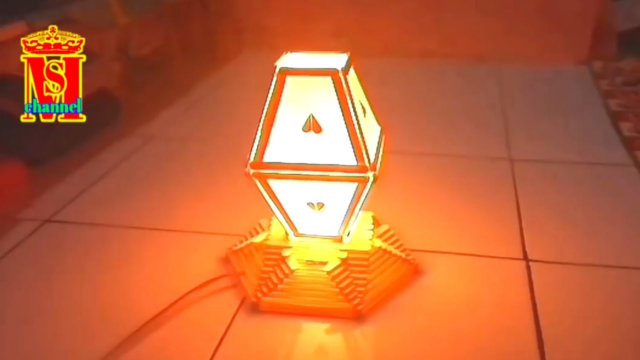DIY Cara membuat lampu tidur dari stik eskrim