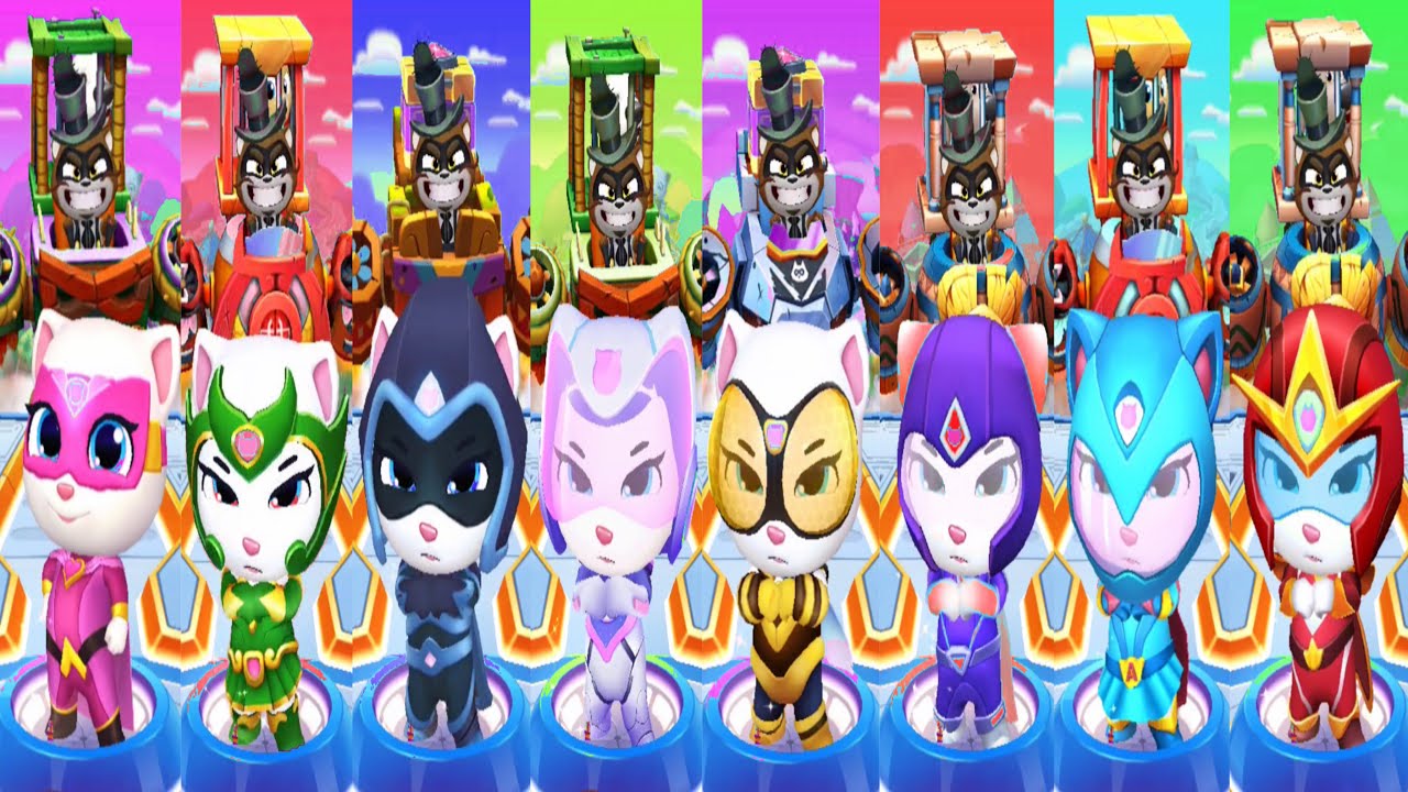 Talking Tom Hero Dash 8x - Full Angela vs Beat The Bosses (iOS, Android Gameplay #769)