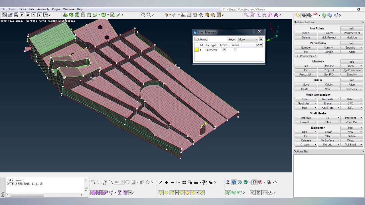 Automatic generation of middle surface for Casted parts with ANSA