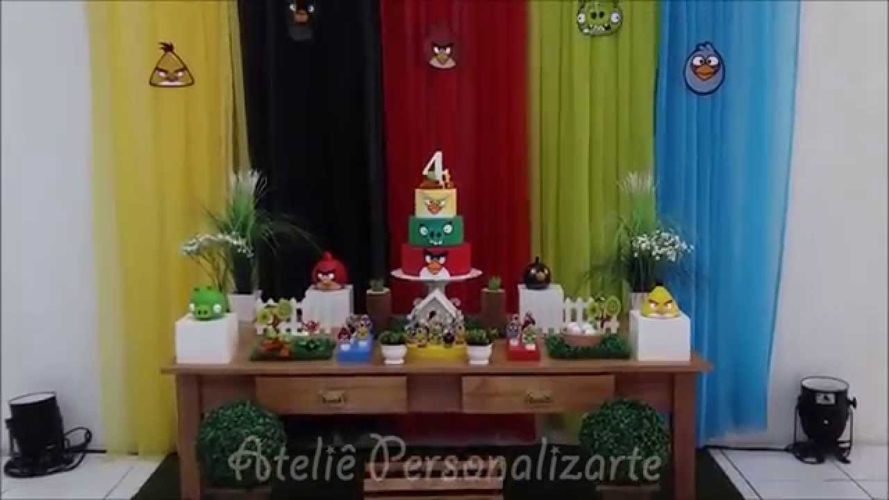 Decora&ccedil;&atilde;o de festa infantil Angry Birds