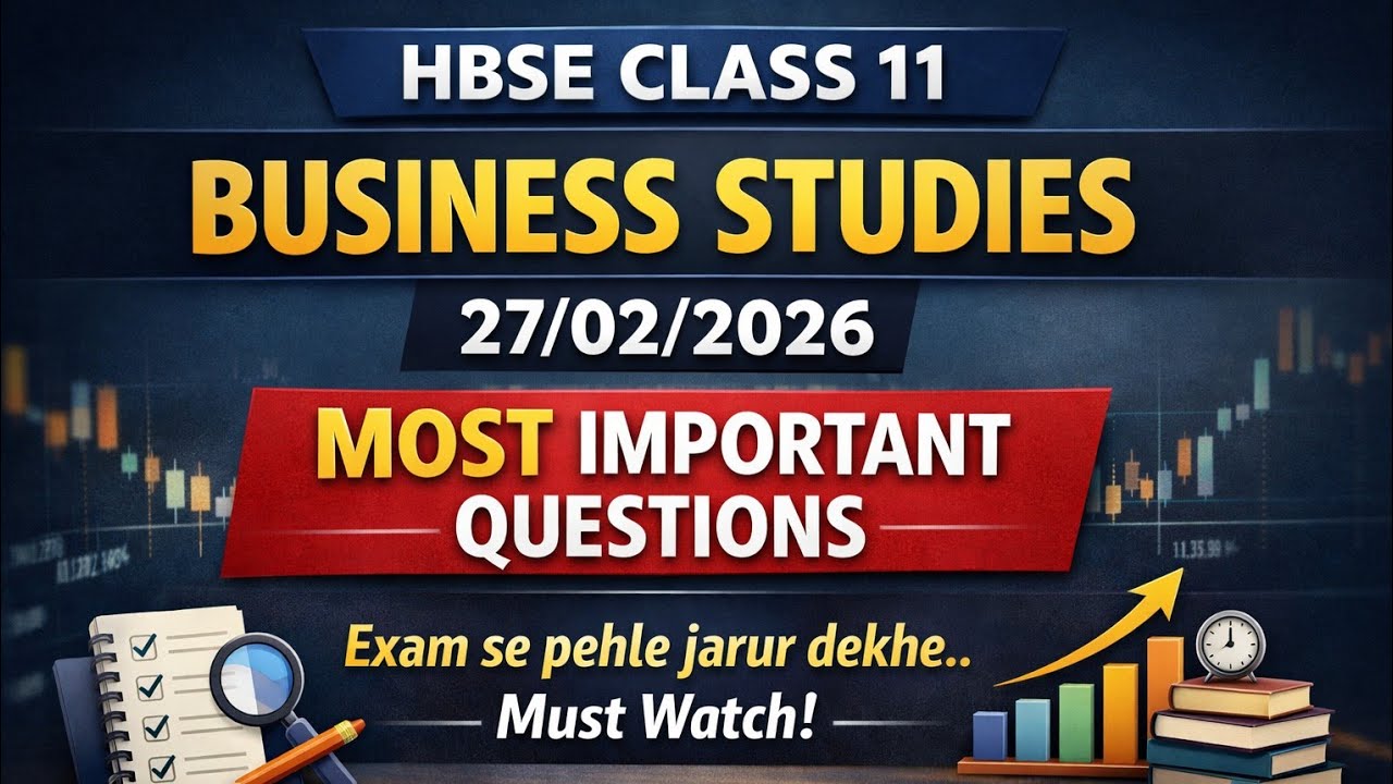 Class 11 Business Studies 2026 | Class 11 Business Studies Important Questions | class 11