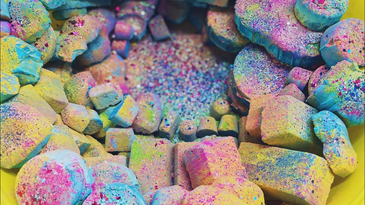 Mass Crush Rainbow Reforms 🌈 | Crunchy Blue Gym Chalk | ASMR | So Satisfying