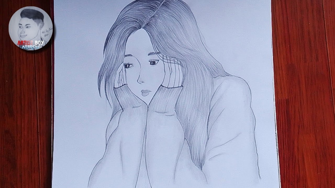 How to draw a sad girl | Easy step by step drawing tutorial for beginners 