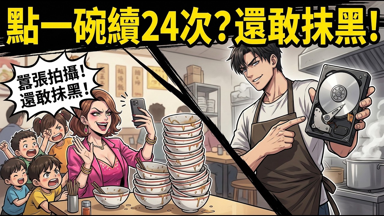 ✅️史上最無恥白嫖！帶8個小孩吃霸王餐還網暴砸店，麵館老闆不忍了，硬核反擊讓百萬網紅傾家蕩產！#短劇