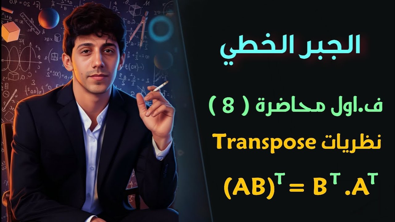 الجبر الخطي/ المحاضره 8 مبرهنات Transpose / الفصل(1) المرحله الأولى 