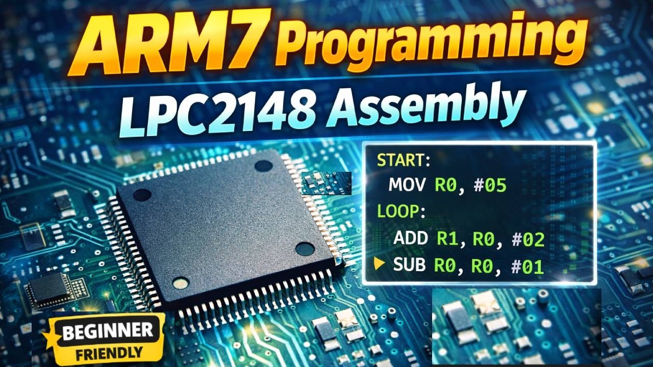 ARM7 LPC2148 String Comparison Program in Assembly | ARM7TDMI Step-by-Step Tutorial