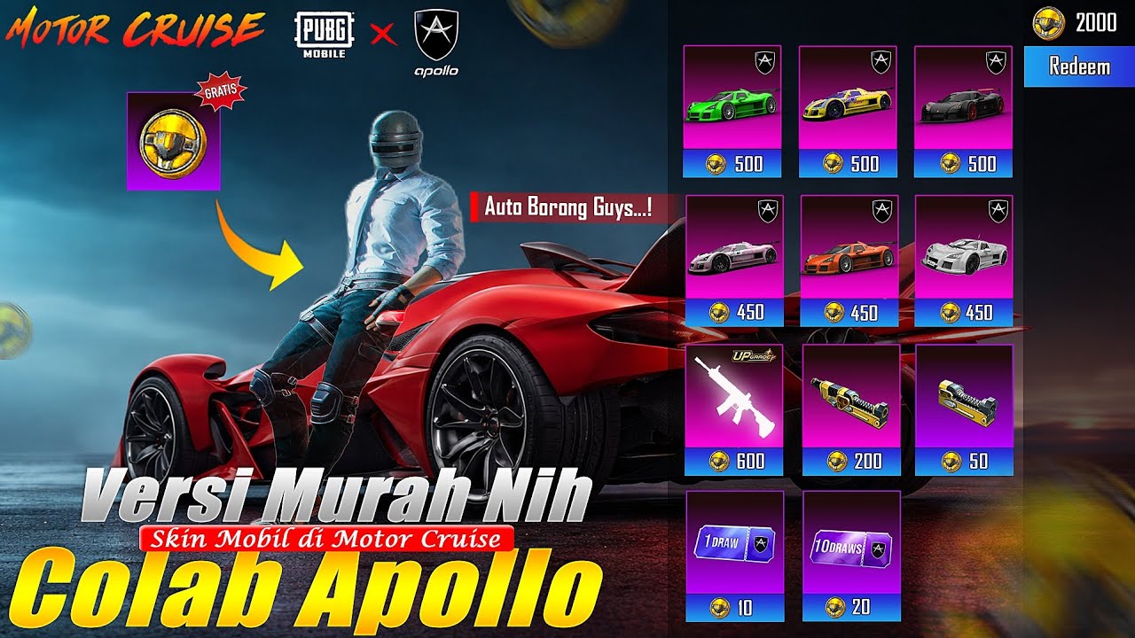 SKIN FERARRI DI TUNDA JADI MERK APOLO MASUK MOTOR CRUISE VERSI MURAH REDEM PAKAI KOIN GAS BORONG🔥🤑🤑🔥