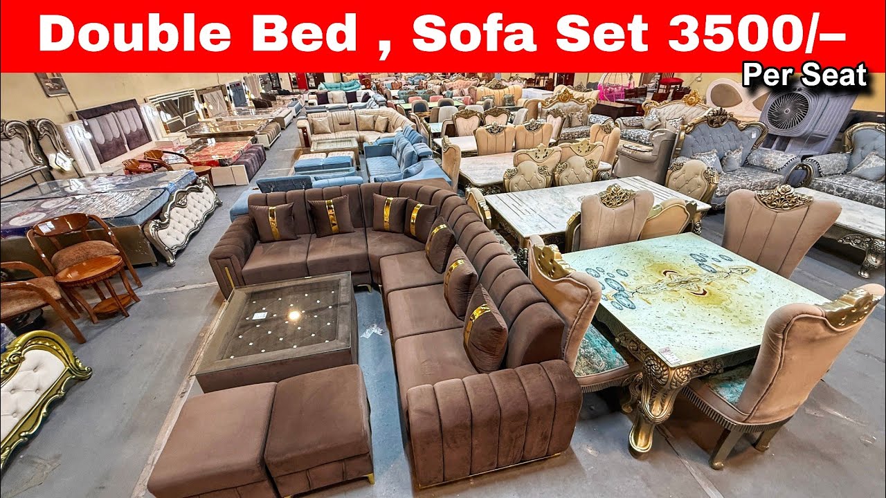 CHEAPEST FURNITURE MARKET DELHI🔥,Double Bed 11000, 5 seater sofa 7500,Almirah 2200, Furniture