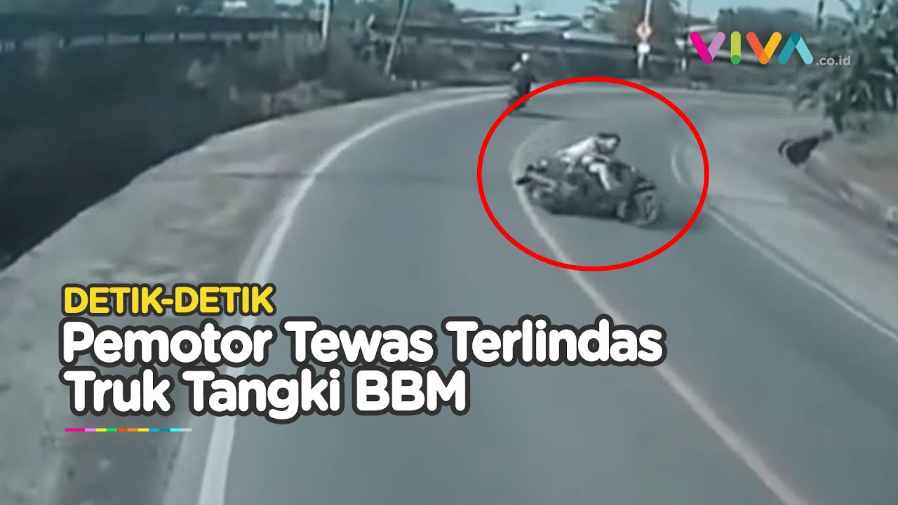 TRAGIS! Pemotor Terlindas TRUK TANGKI BBM, TEWAS MENGENASKAN!