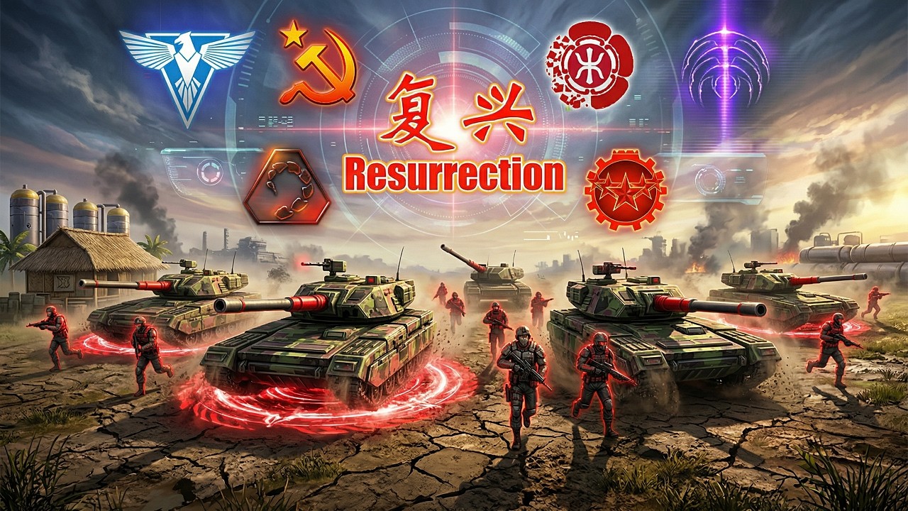 Resurrection Mod – Triple Soviet Domination | Extreme AI Chaos Battle (Red Alert 3 4K)