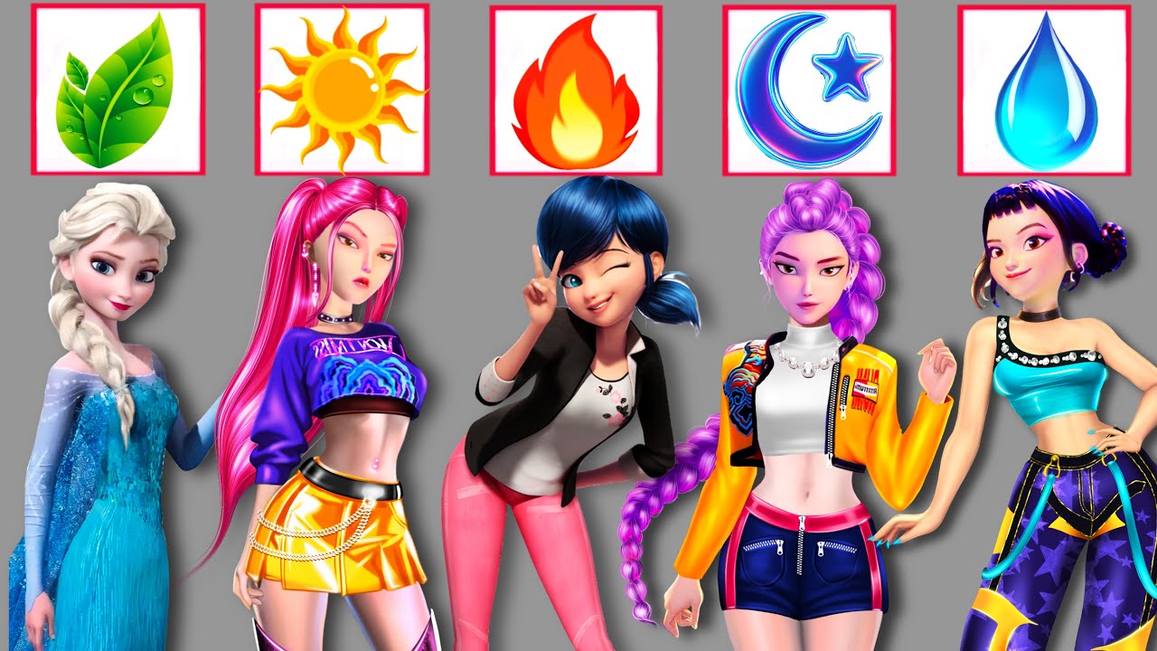 🔥 Epic Elemental Glow Up! Fashion Transformation | Ladybug, Elsa, Rumi, Zoey & Mira