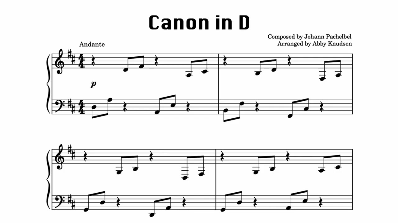 SIMPLIFIED Canon in D | Easy Piano Sheet Music