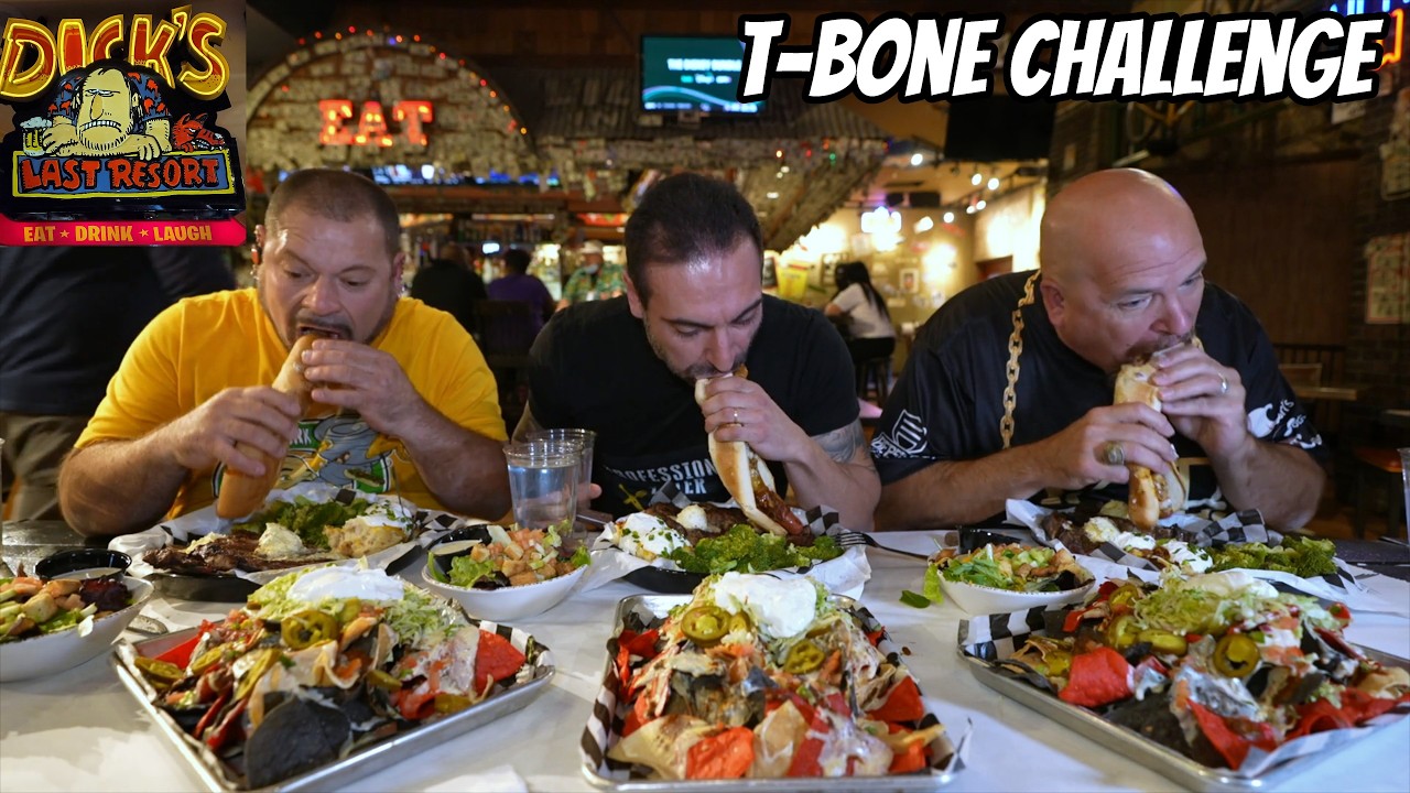 DOUBLE T-BONE STEAK CHALLENGE AT DICK'S LAST RESORT feat @Corbucci Eats
