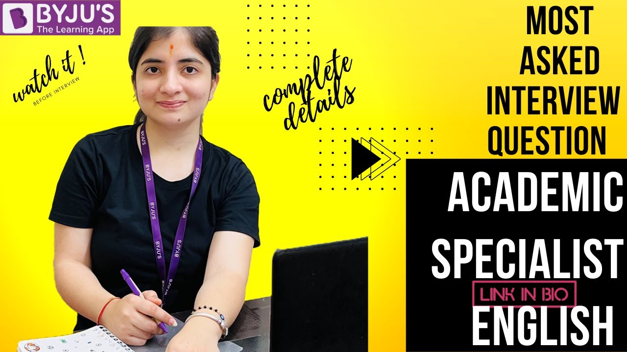 Interview se Pehle do watch to prepare for Academic Specialist English #byjus | You will rock it 💜💜💜