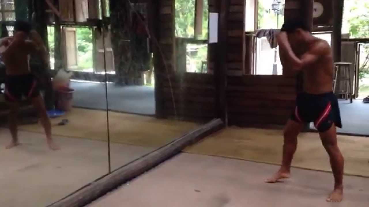 Muay Thai fighters Shadow Boxing, Thailand