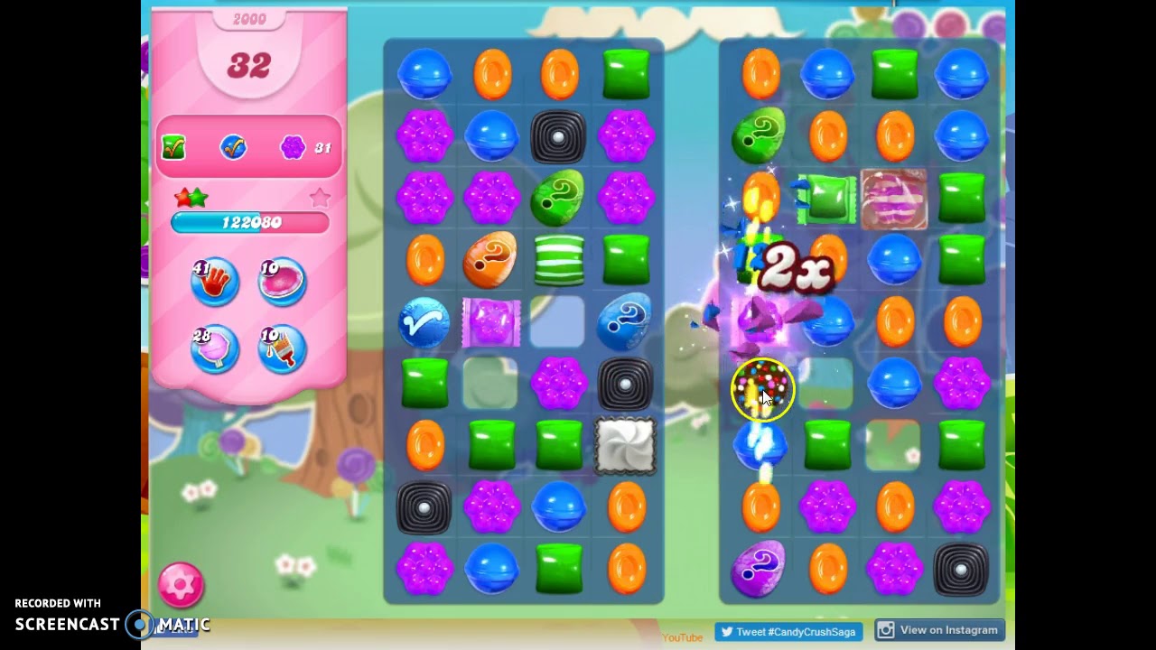Candy Crush Level 2000 Exploit! Extra free boosters!!! NOTE!!! This no longer works!!! :(