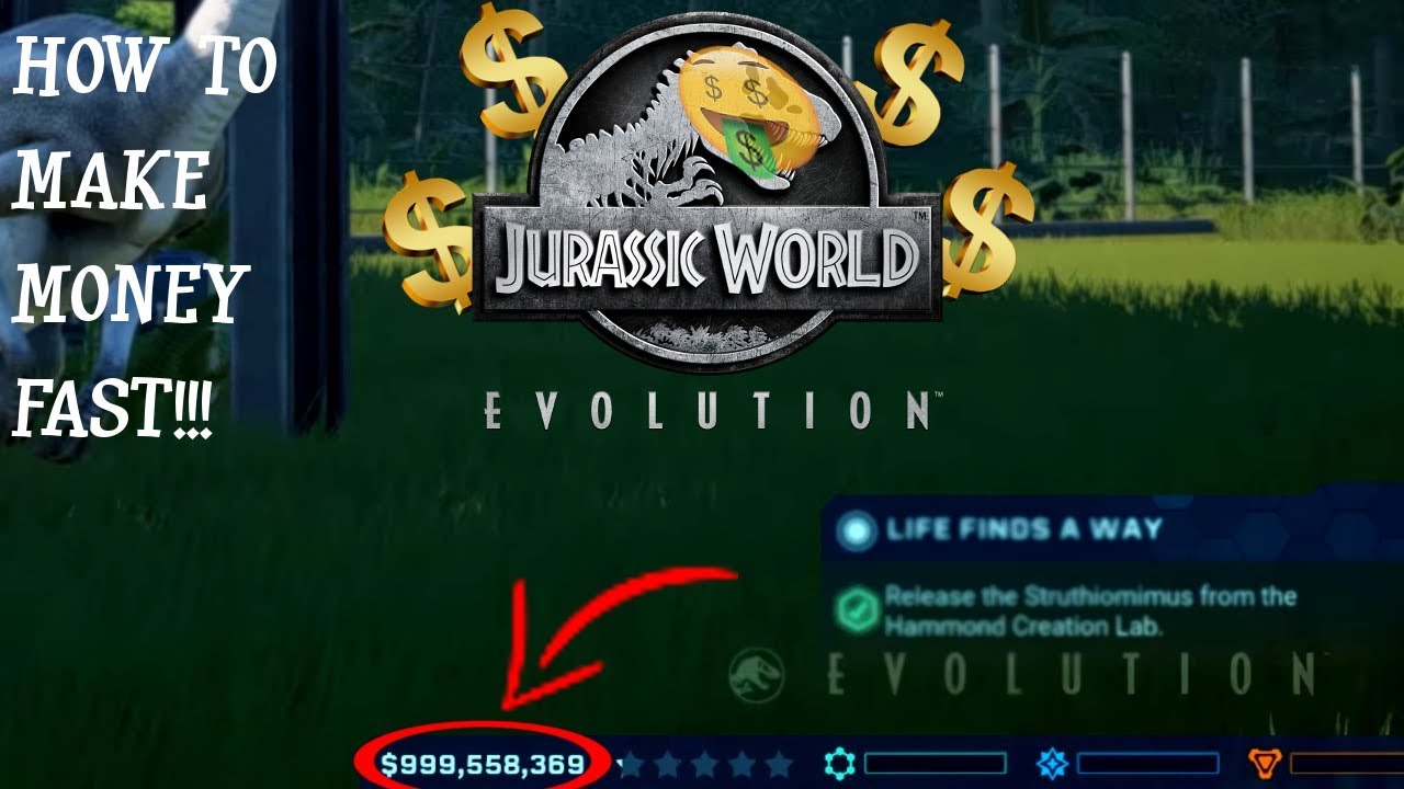 HOW TO MAKE MONEY FAST AND EASY IN JURASSIC WORLD: EVOLUTION!!