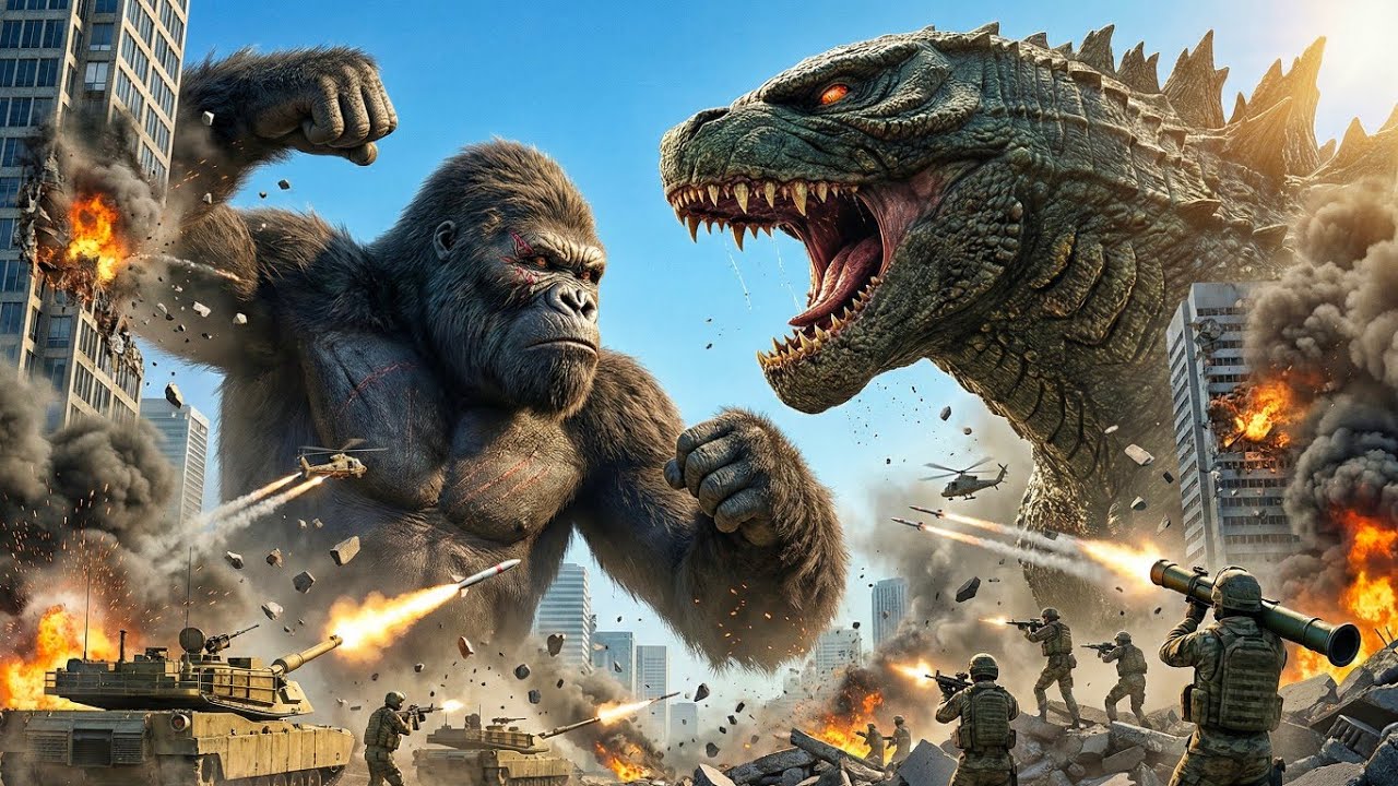 Godzilla vs Kong Battle in a Modern City | Epic Monster Fight