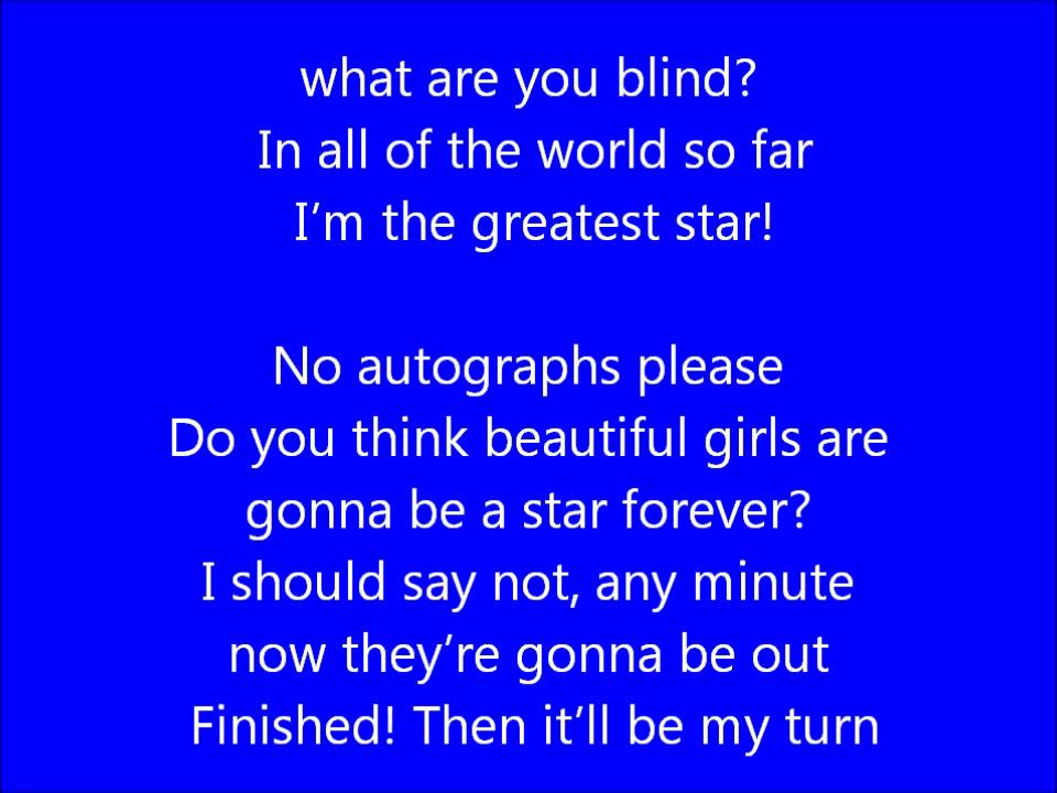 Glee - I'm the Greatest Star - Lyrics