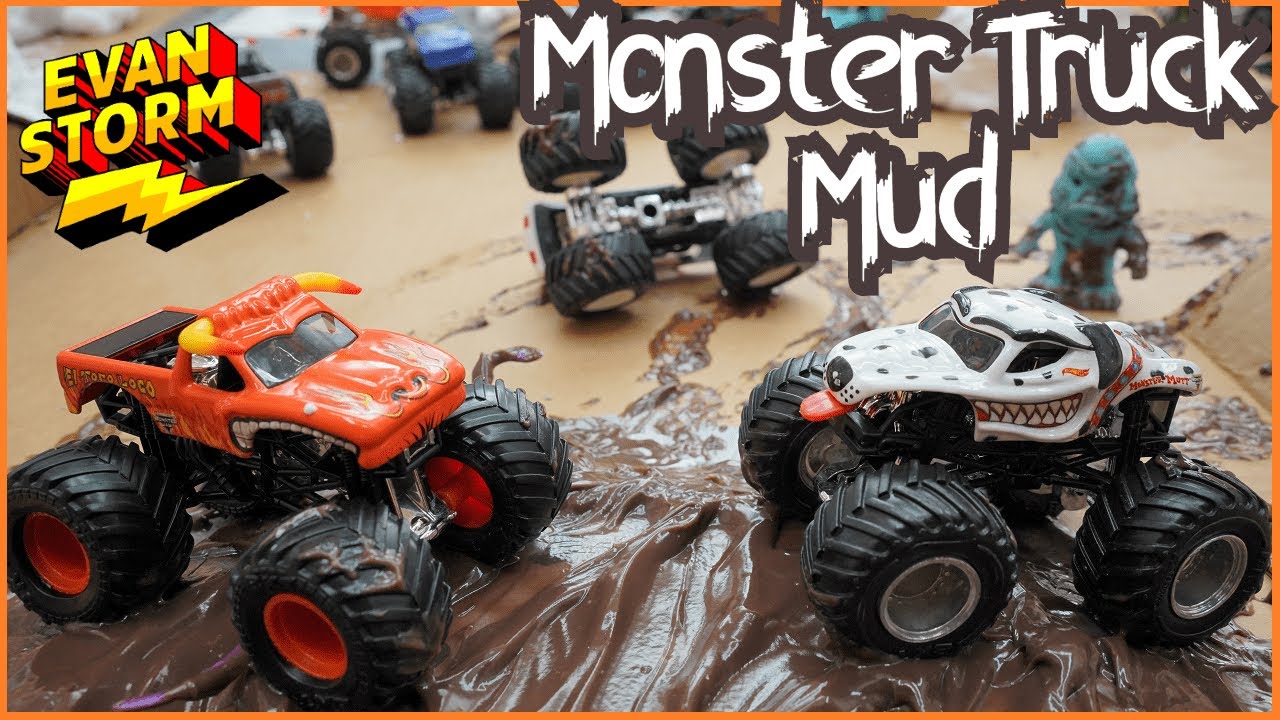 Monster Truck Monday: Monster Trucks In Mud DIY Box Fort Racetrack