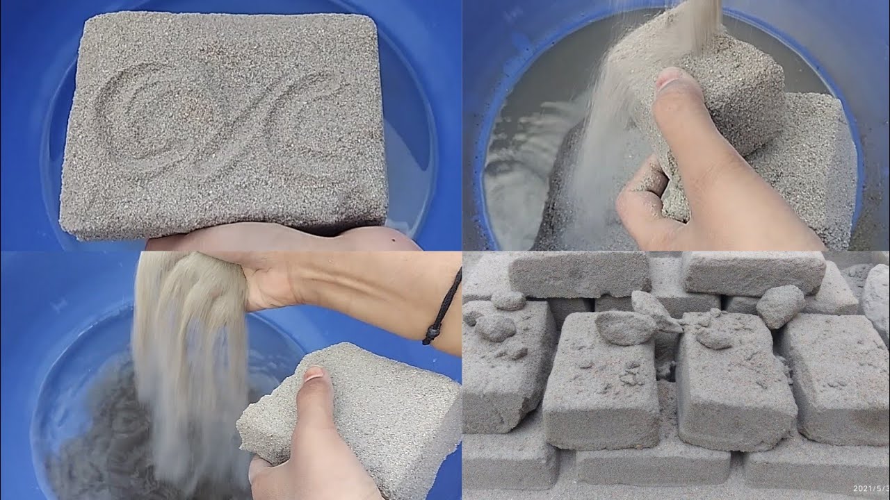 ASMR: Special video🎉Fine Sand Cement slabs water crumble and messy paste play HBD🎉🎊🎂ALIYAN KHAN