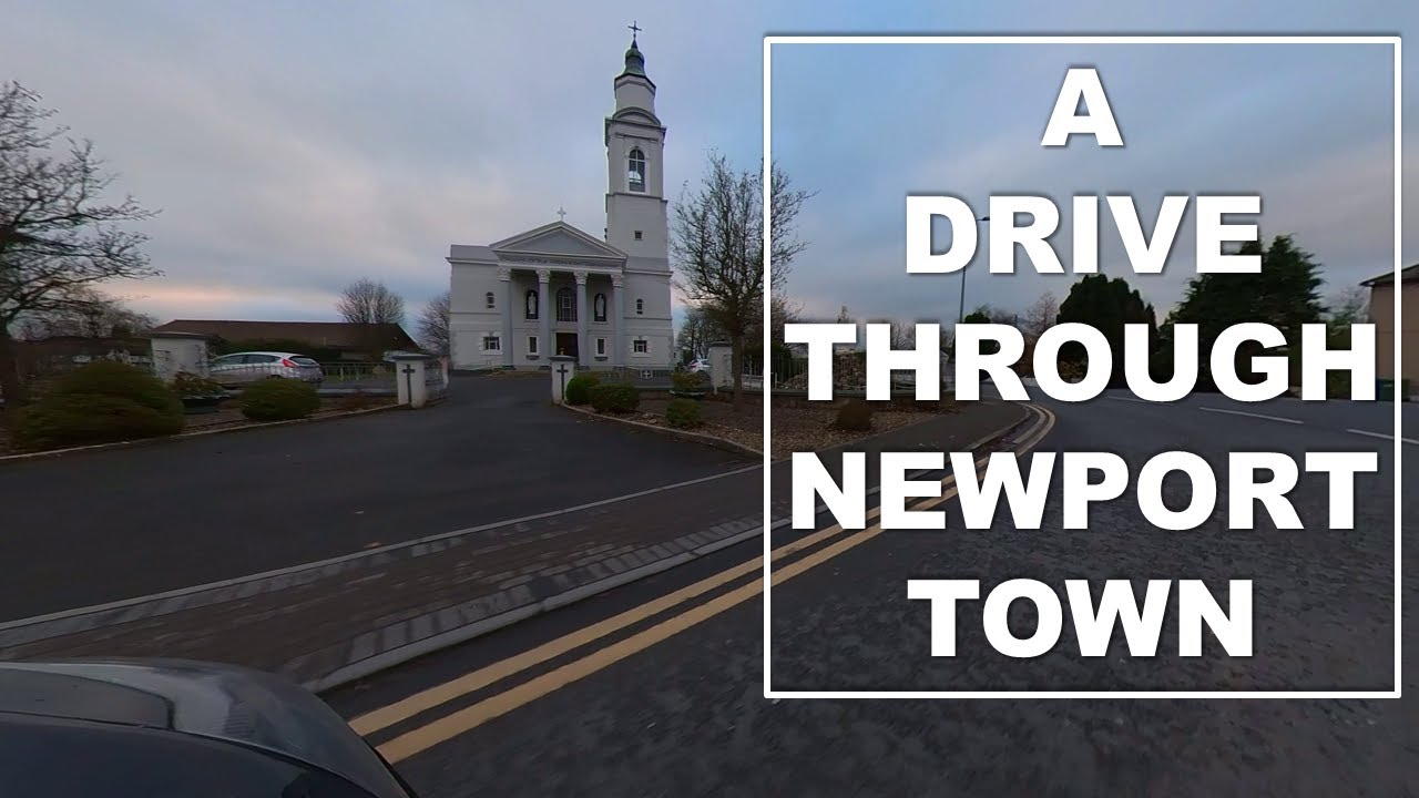 Driving through Newport Town, County Tipperary, Ireland - December 2021