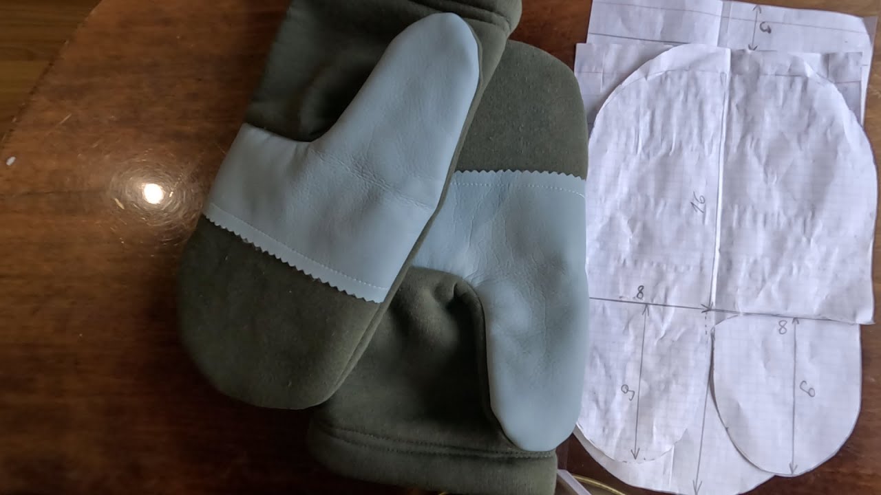 Шъем рабочие рукавицы.Выкройка.