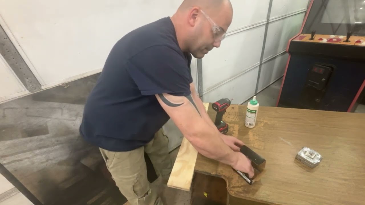 Frogger Arcade restoration fixing the rotten wood on the bottom of the cabinet