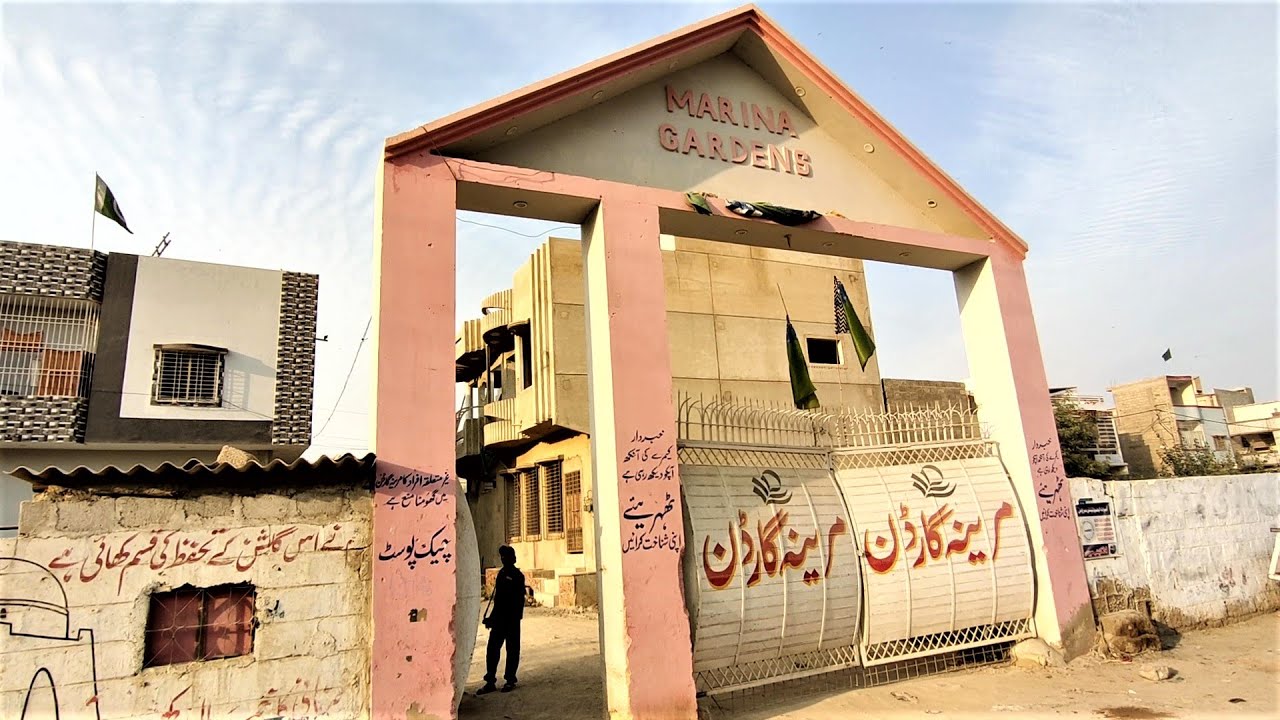 Plots & Houses Available in Marina Garden | Boundary Wall Society Of Malir 15