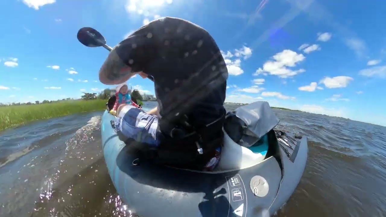 Aquaglide Chelan 140 Inflatable Kayak ride with my daughter