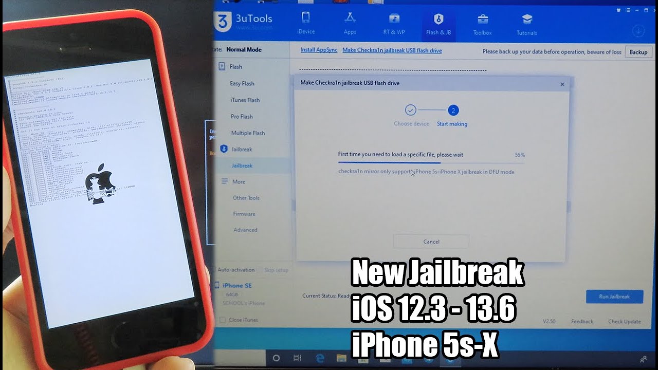 НОВЫЙ джейлбрейк iOS 12.3 до iOS 13.6 для iPhone 5s - X с помощью 3uTool Windows