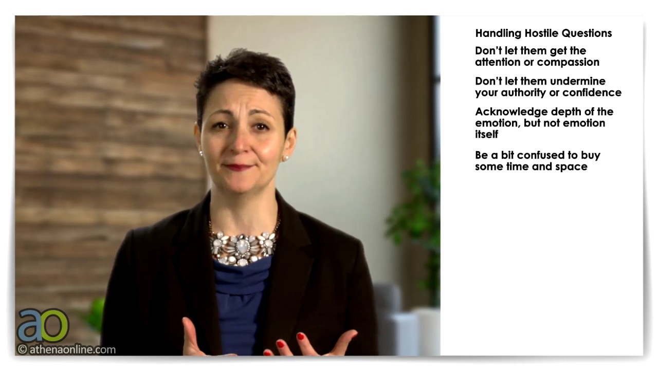 Handling Hostile Questions in Your Presentation