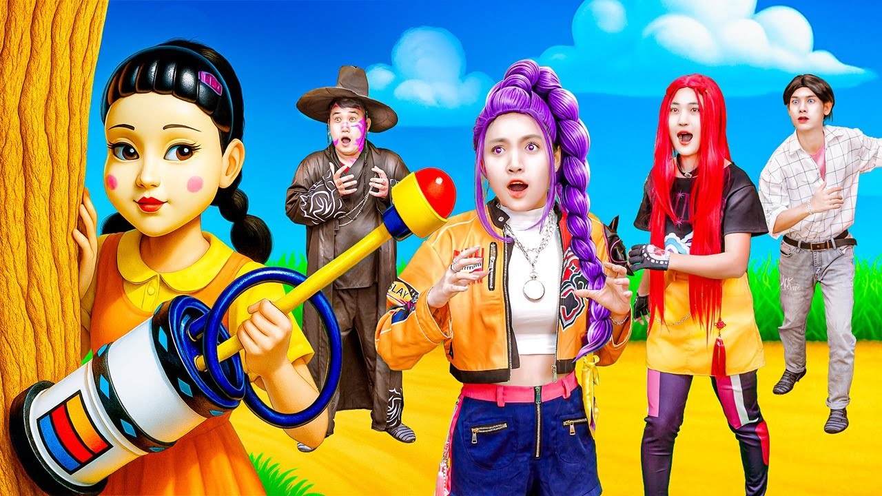 Rumi, ABBY & Jinu Bị Kéo Đến Trò Chơi Đáng Sợ Của SAJA Boy 👿 Thợ Săn K-Pop Chiến Đấu!