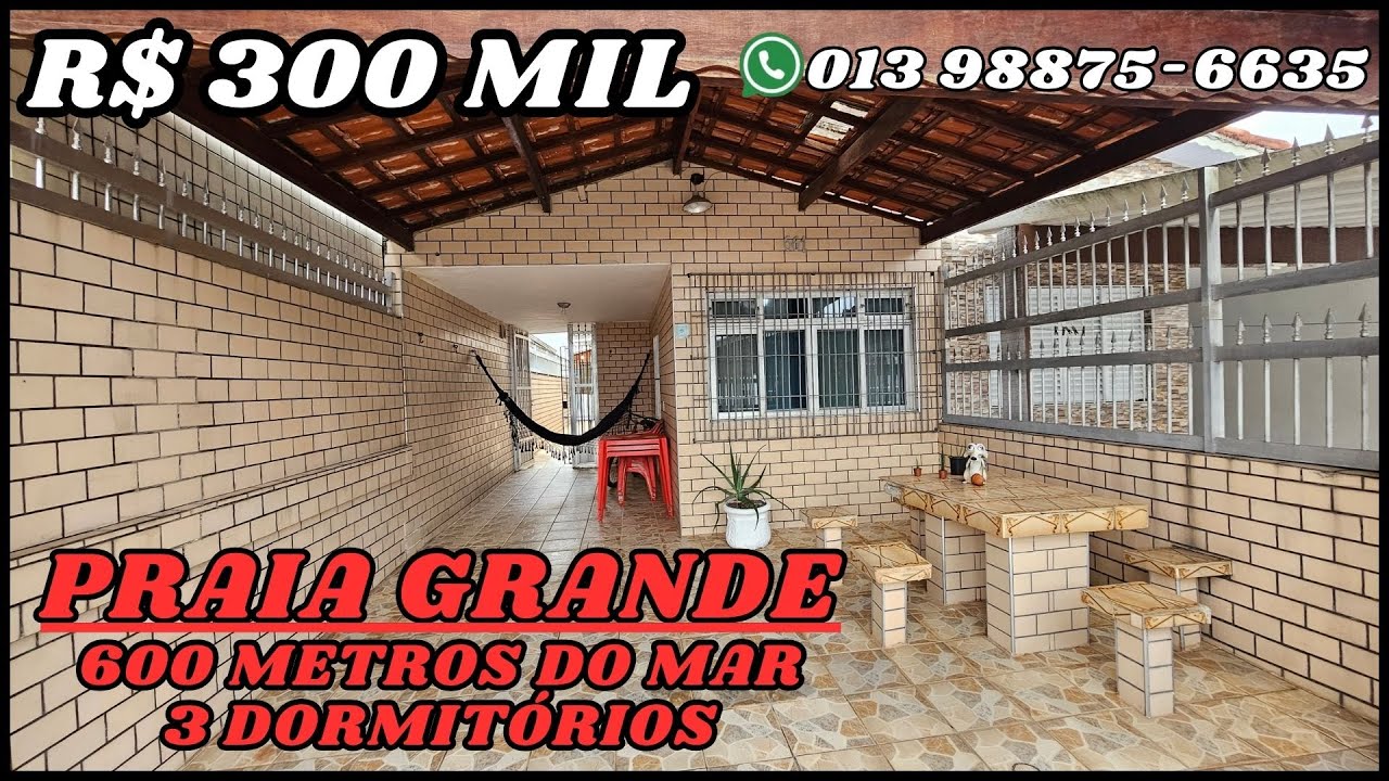 VENDIDA - OPORTUNIDADE NA PRAIA GRANDE: 3 DORMITÓRIOS A 600 METROS DO MAR NO JARDIM REAL