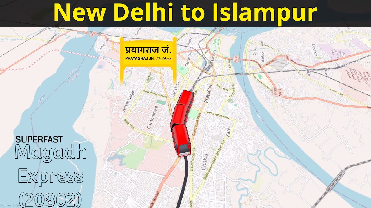 Magadh Express 20802 from New Delhi to Islampur | Train Route | Train Trek