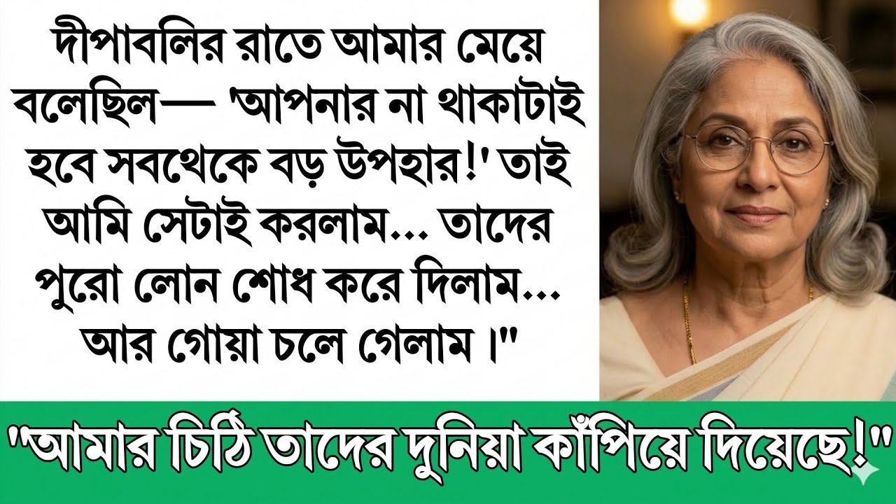 দীপাবলির রাতে আমার মেয়ে বলেছিল— 'আপনার না থাকাটাই হবে সবথেকে বড় উপহার!' তাই আমি সেটাই করলাম... 