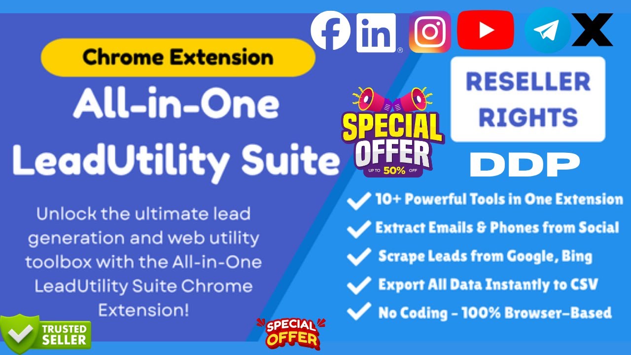 🔥 All-in-One LeadUtility Chrome Extension &ndash; Extract Emails & Leads Fast (2025)