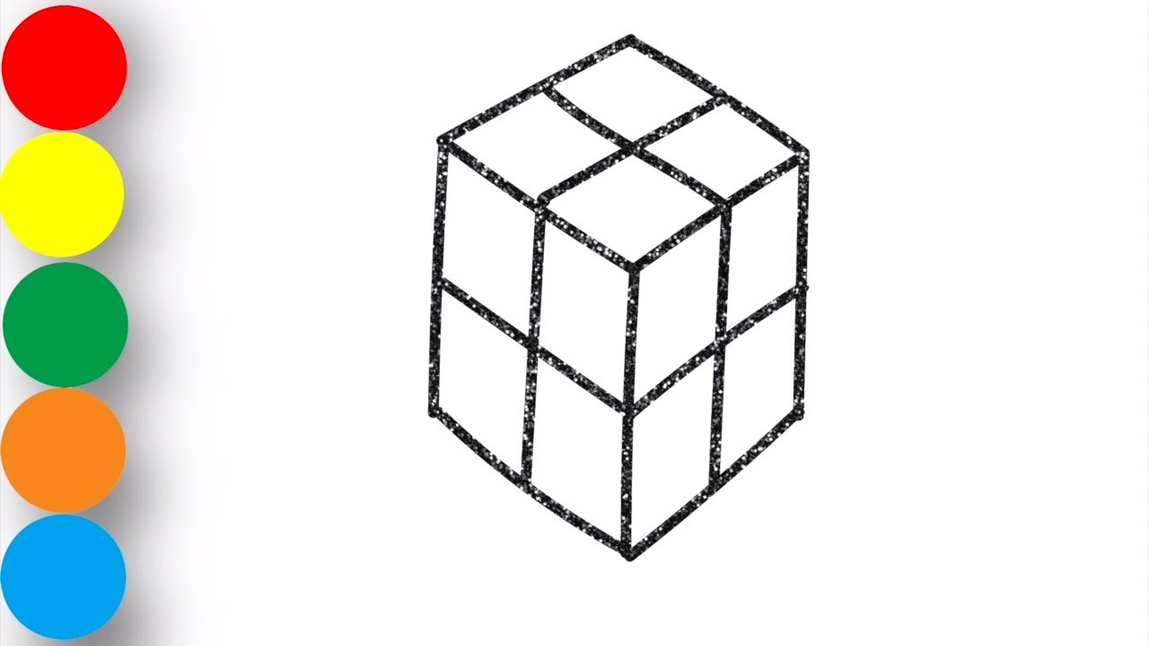 Learn Colors with Rubik's Cube - Coloring for Children - Painting Glitter Art