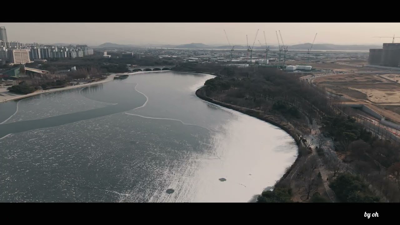 한겨울의 일산 호수공원 #djiair3s #드론 #drone