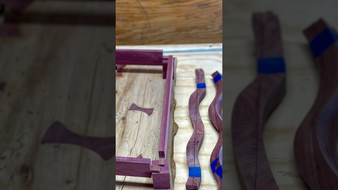 Twisted table legs, Purple Heart 💜 #diycrafts #woodworking #woodart #wood #woodtable #woodcraft