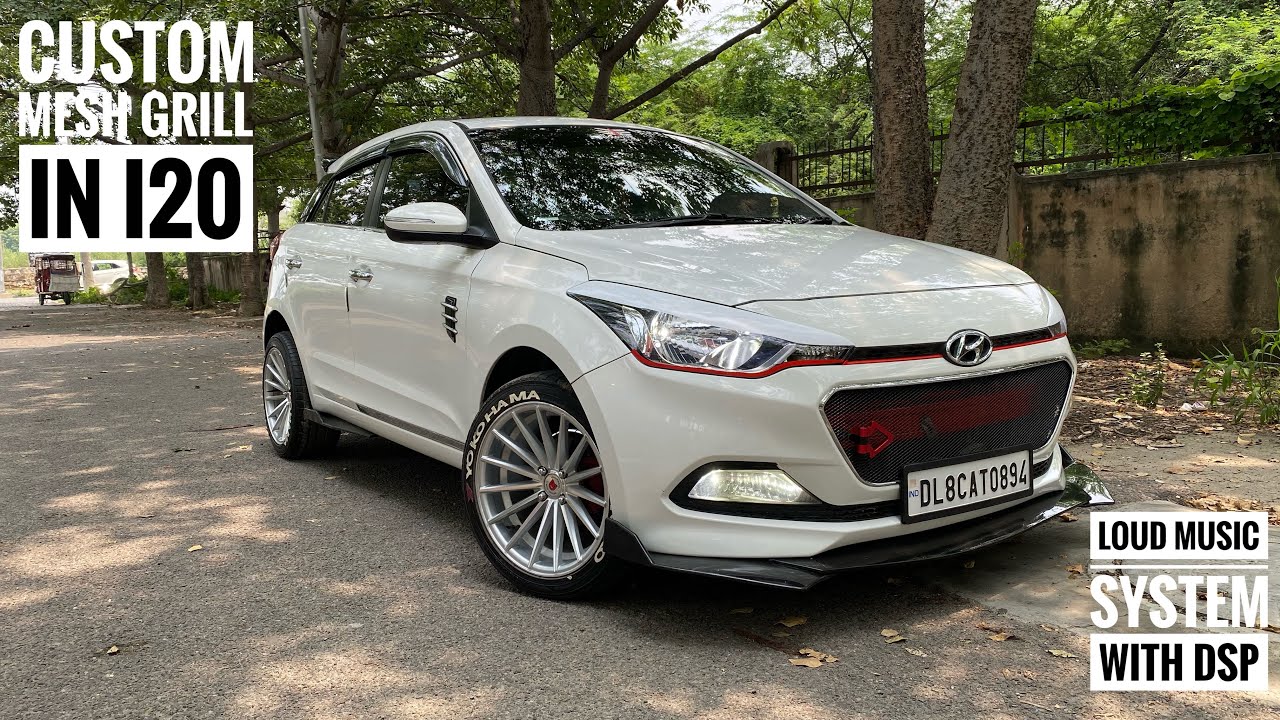 Installed new custom mesh grill in I20 | I20 music system modified with DSP | 17