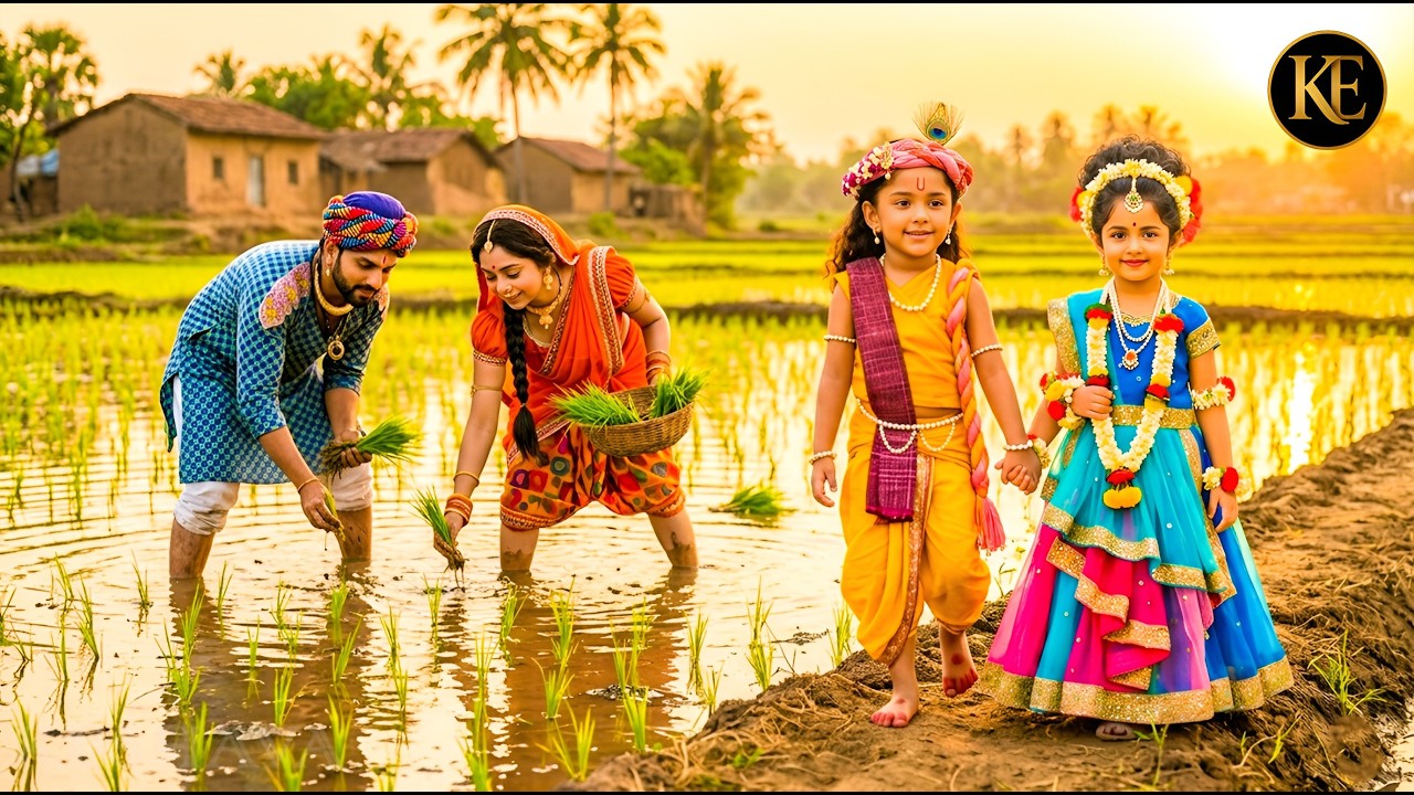 बाल कान्हा राधा संग खेत घूमे | नंद बाबा-यशोदा की धान रोपाई || YMKN || यशोमती मईया के नंदलाला