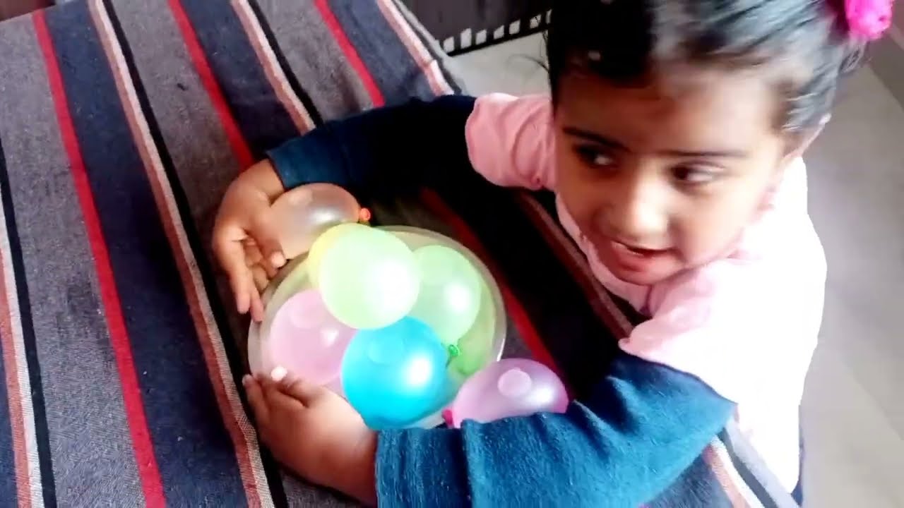 Shree Baby Playing With Water Balloon 🎈🎈
