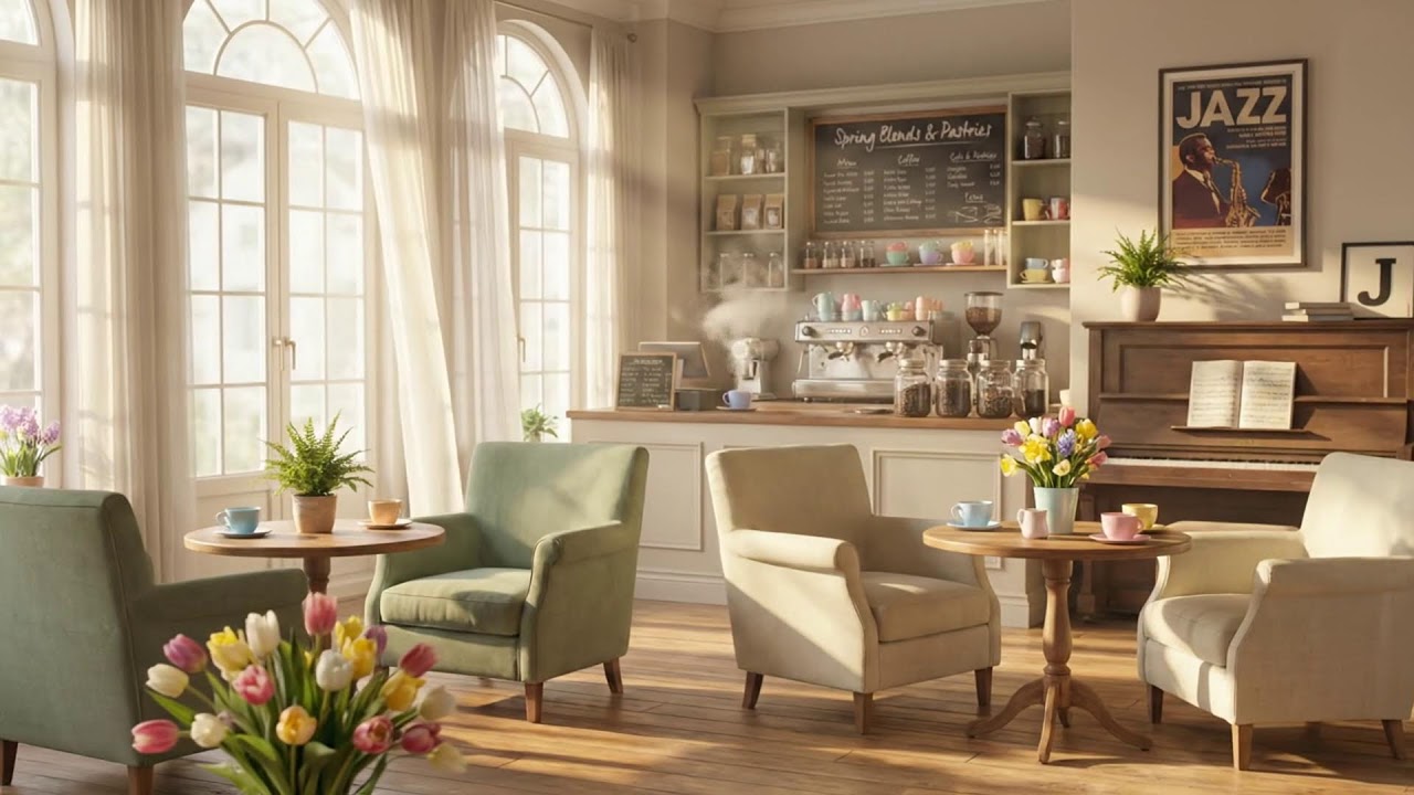 カフェピアノと春のそよ風 🌸🎶 穏やかな朝