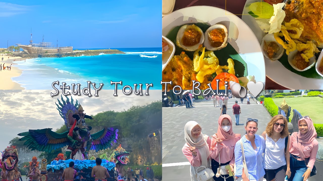 Study Tour To BALI🪸🐚🧡// Vlog : Pantai, tari barong, dinner, museum 𓇼 ⋆.˚ 𓆉 𓆝 𓆡⋆.˚ 𓇼 // indonesia🏝️🤍