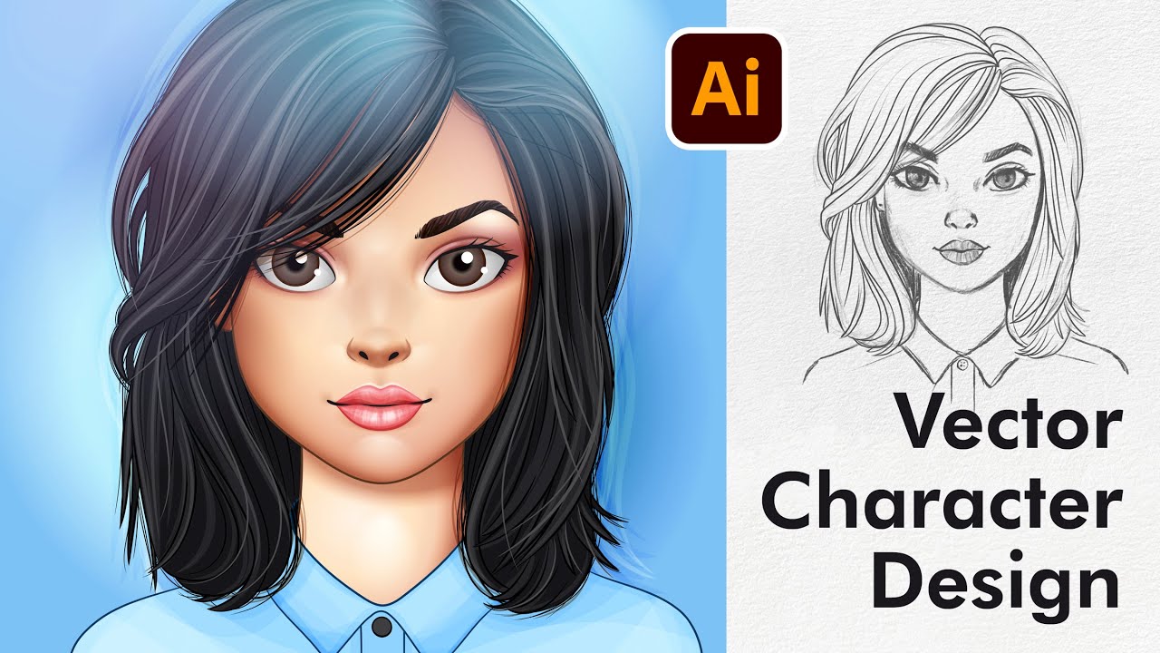 Female Character Design - Vector Drawing in Adobe Illustrator
