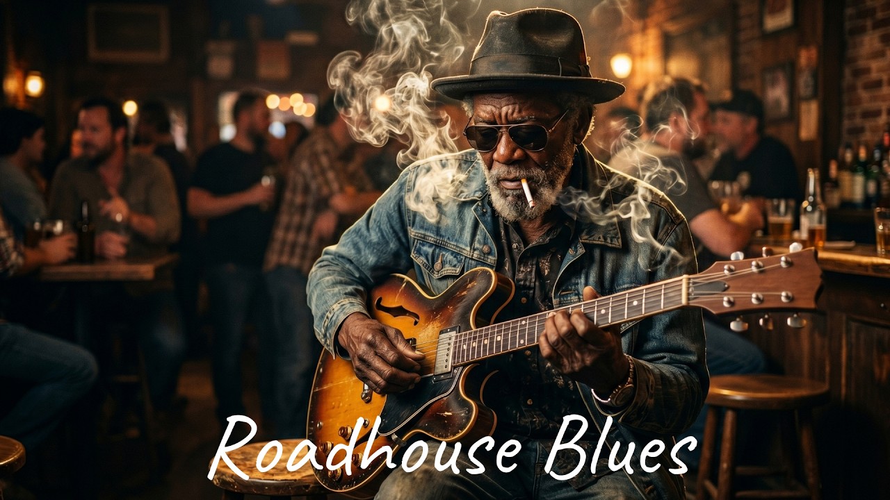 The BEST Roadhouse Blues | Smoky Bar Atmosphere & Gritty Guitar Flow