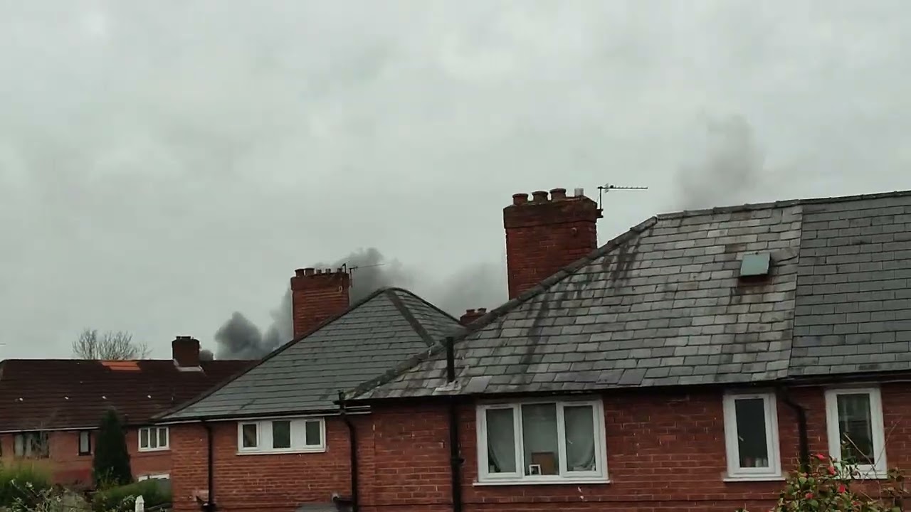 Roundthorn  Industrial  Estate   fire from my bedroom window view.