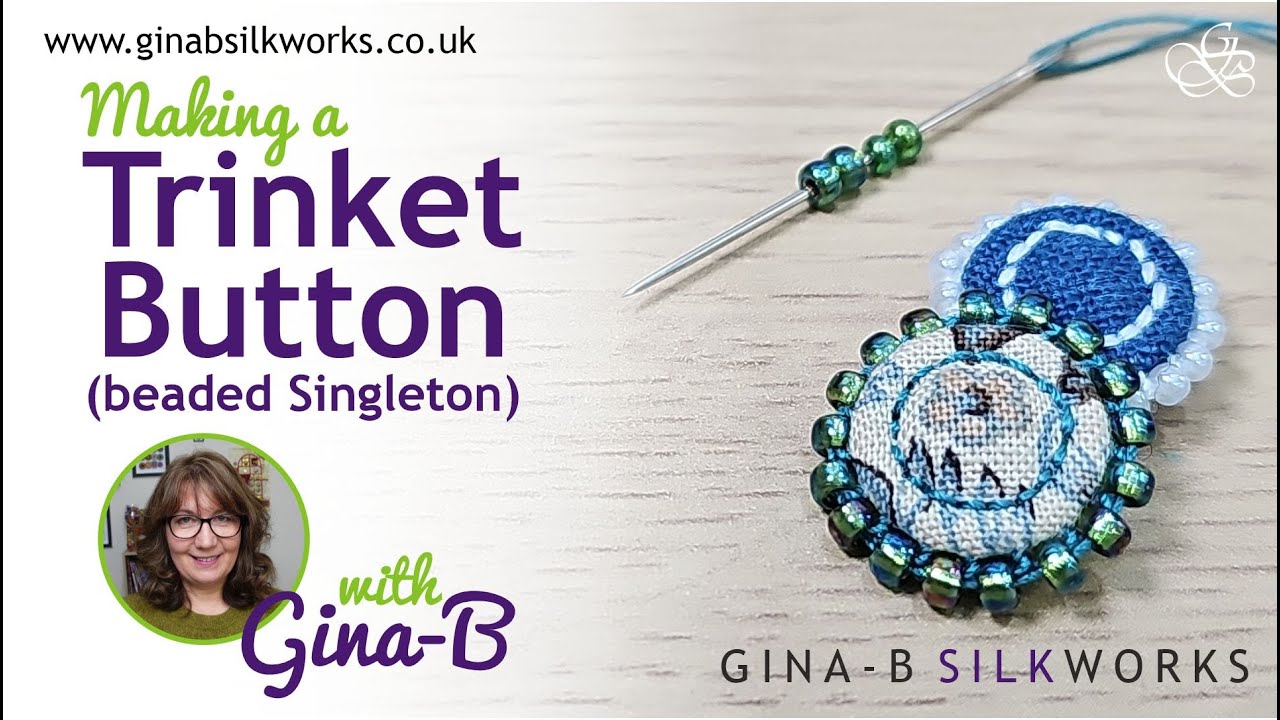 Making a Trinket beaded button - How to make a Dorset singleton fabric ring button / Easy button!
